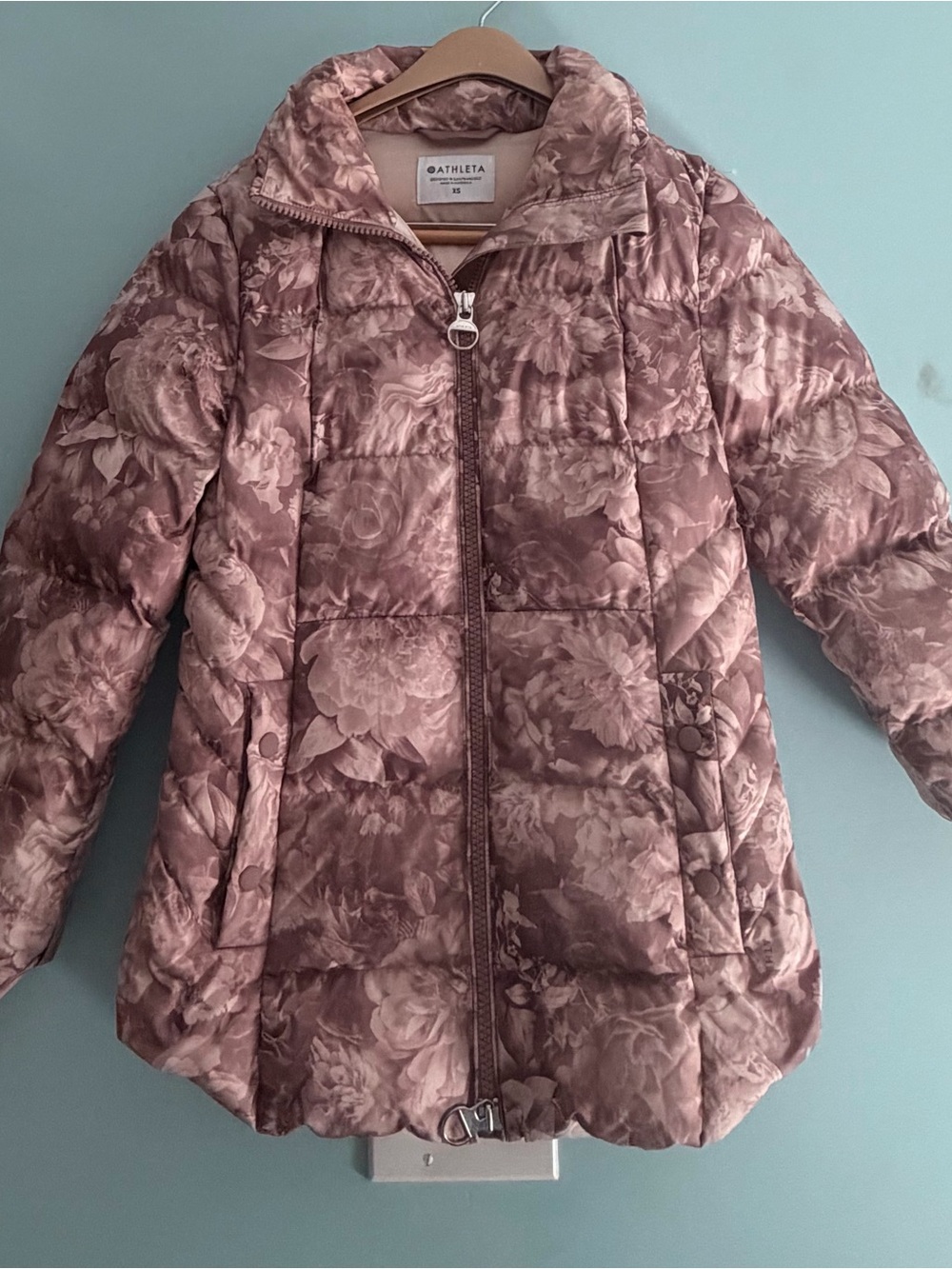 Athleta Floral Puffer Jacket XS